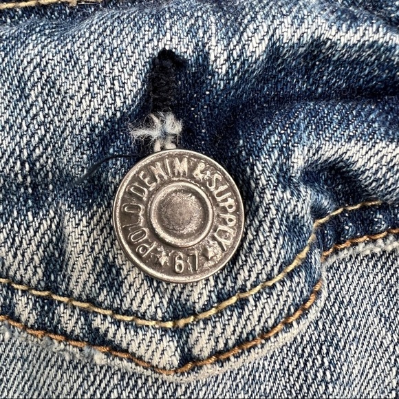 Ralph Lauren Denim & Supply Light Wash Faded Buttondown Collared Denim Jacket - Picture 14 of 16